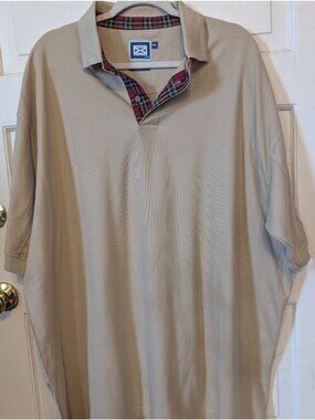 Men's House of Scotland Tan Polo Shirt Size XXL Casual Neutral Oversized